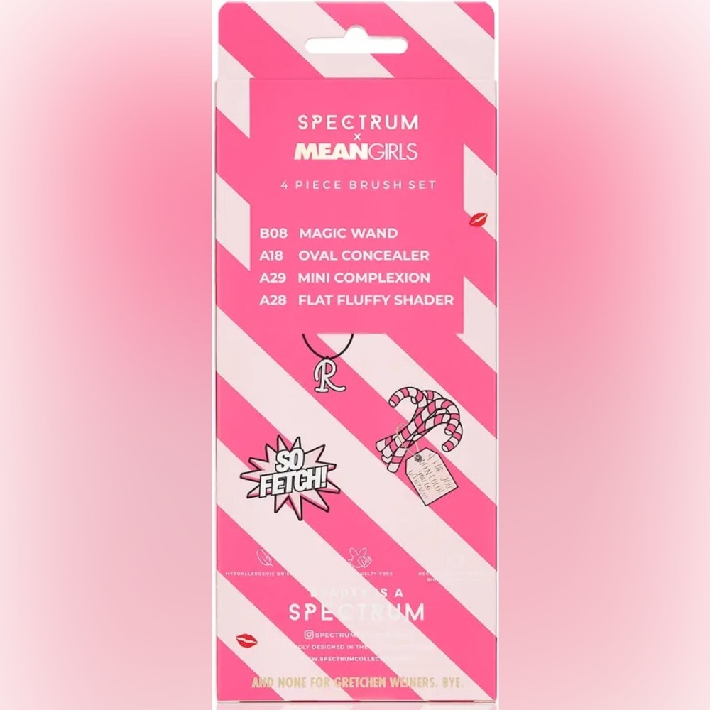 Spectrum x Mean Girls Pink 4 Piece Makeup Brush Set - Picture 2 of 4